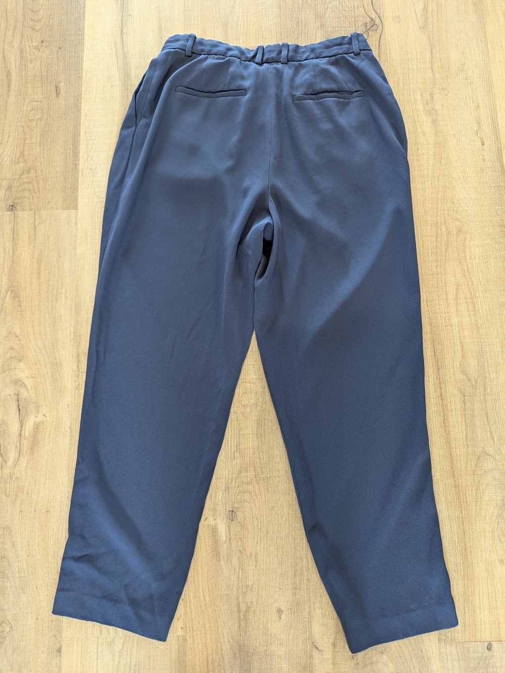 Babaton Navy Pleated High-Rise Straight Trousers - Picture 5 of 9